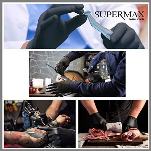 Luva de Nitrílica sem Talco Preta M - Supermax
