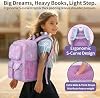 Mochila escolar para niñas de 17 pulgadas, para grados 3-5 6