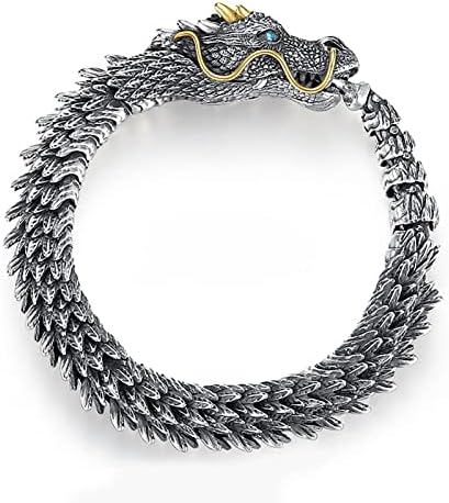 Dinfix Dragon Bracelet, Dragon Bracelet for Men, Domineering Handmade Metal Bracelet, Personalized Creative Dragon Jewelry, Men Jewelry Gift.(Gift Wrap)