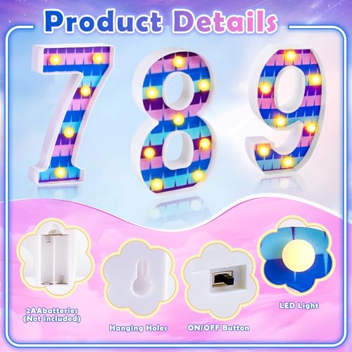 Birthday Decorations LED Light Up Number Centerpieces Table Decorations for Party Supplies Backdrop Wall Decor for Birthday Party Decorations (Video Game Theme, Number 9)