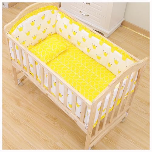 WXJHNYBS Protector Cuna, Algodón Suave Y Puro Chichonera Cuna con Colchón Y Almohada,Lavable Chichonera Cuna para Cuna,B-105x60cm