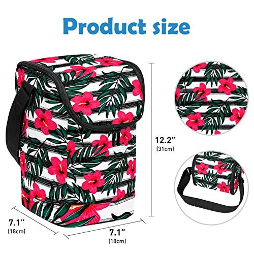 Bolsa de almuerzo pequeña para oficina con estampado floral 4