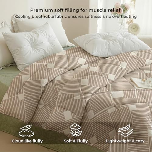 Image of AYKA Reversible AC Comforter 150 GSM Microfiber Summer Blanket Double Bed (90x100 Inches) | Floral Design Cooling Quilt for AC Room | Soft Breathable Duvet Peach & Cream