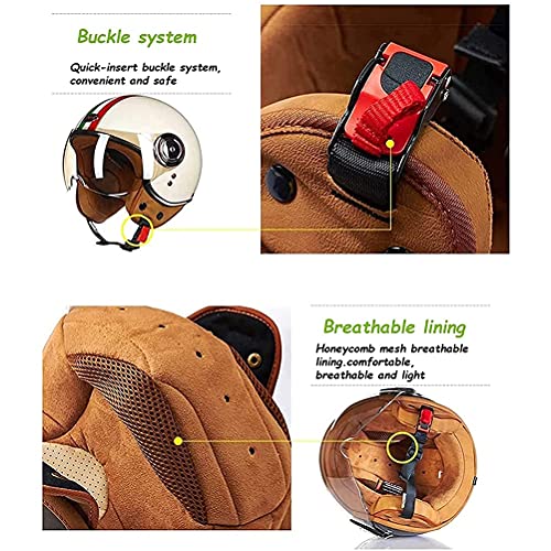 Chicti Open Face 3/4 Helmet Half Face Electric Safety Visor Adult Motorcycle Motorbike Scooter Adventure Style Cruiser Touring For Youth Men Women Dot/Ece Approved #TOP5