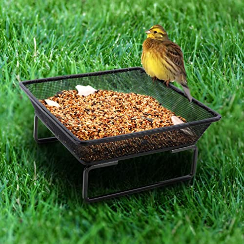 Wosibo Platform Ground Bird Feeder Tray, Metal Mesh Seed Tray For Ground Dove Birds Or Squirrels Outdoor Garden Decoration 2 #TOP5