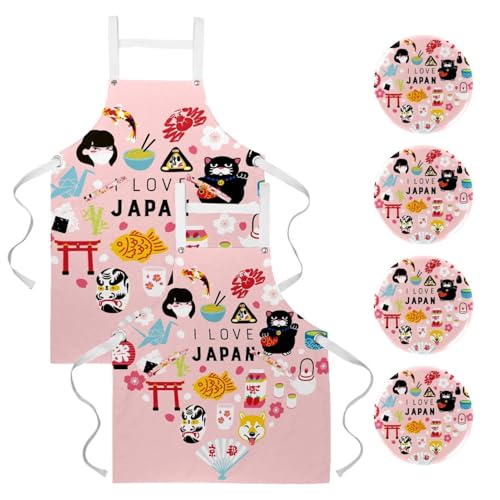 Tablier de cuisine pour pâtisserie et nettoyage de la maison avec broches cœur