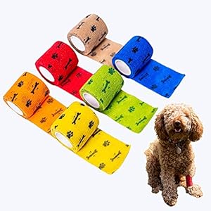 Daini Vet Wrap – Cohesive Bandages for Pets with Breathable and Stretchable Fabric for Wrist, Ankle Sprains & Swelling…