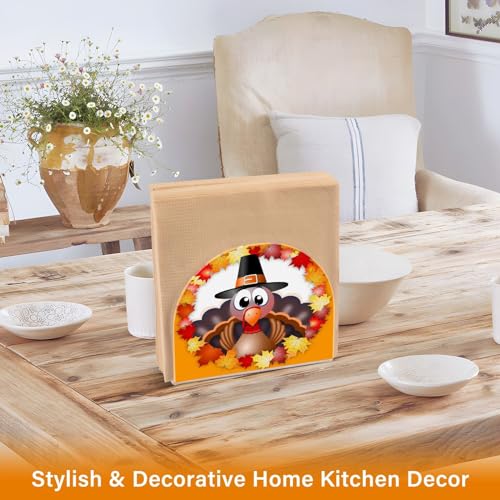 Vozoza Acrylic Fall Napkin Holder for Table Kitchen Thanksgiving Turkey Cocktail Dinner Napkin Holders Paper Towel Dispenser Countertop Modern Home Decor by Vozoza - Used condition - Image 5