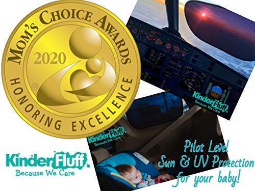 Kinder Fluff Sunshade (4X)-The only Certified Sunshades Blocking 99.79 % of UVA & 99.95% UVB-120 GSM Sun Shades & 15S Static Film (Mom’s Choice Gold Awards Winner) Aircraft,Truck,SUV,car Window Shade - Thumbnail 4