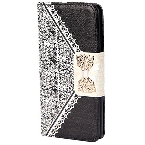 DaySeventh Fresh Cute Flip Wallet Leather Case Cover for Samsung Galaxy Note 5 (Black)