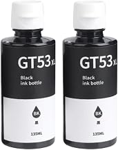 Haline GT53XL -135ml Black Ink Bottle Compatible for HP Ink Tank GT5810, GT5811, GT5820, GT5821, GT5822, 310,315,316,317,318,319,410,415,418,500,515,530,615,618 Printers (2 Pcs Black)