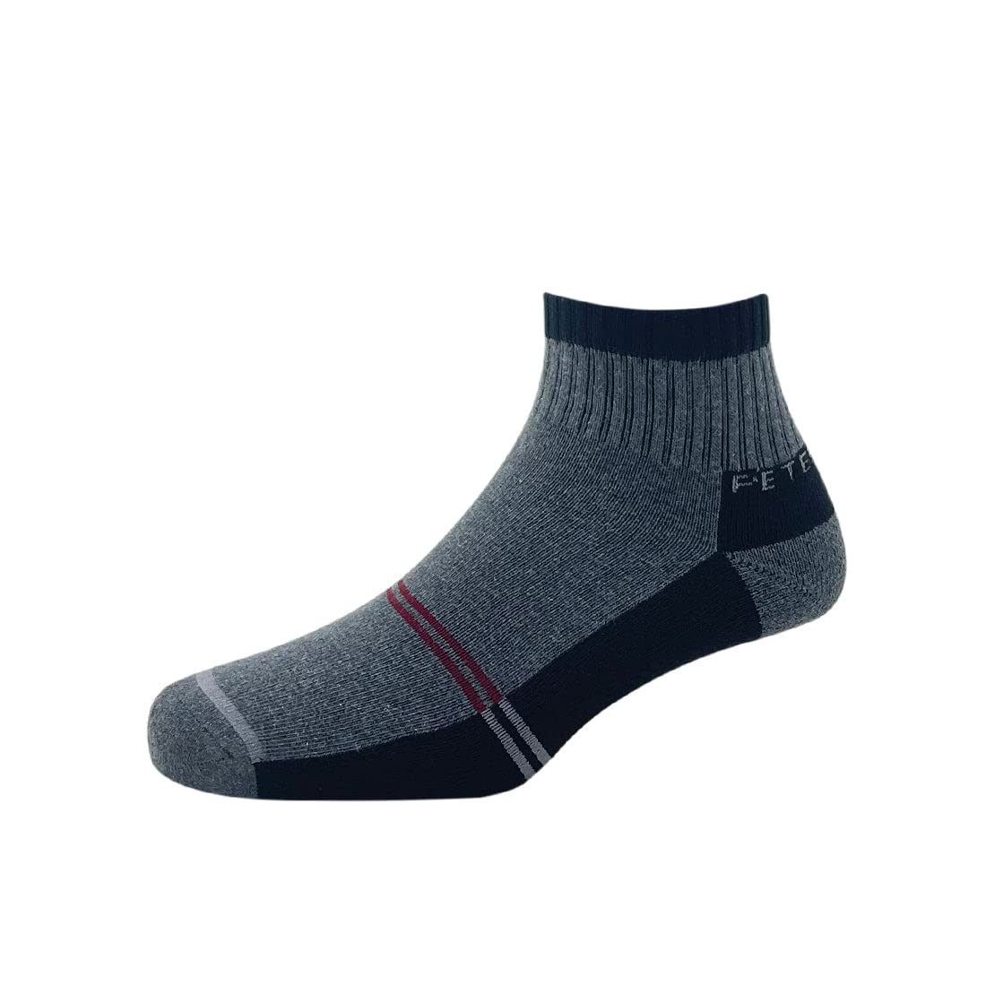 Cotton Ankle Length Men's Stripe Pattern Regular Socks - Anthra Melange, Grey-image-20
