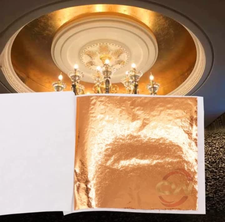 300 Sheets, Gold Copper Silver Gilding Foil for Gilding, Resin Art, Decoration Crafting, Paintings, Arts Crafts, Nail Decoration,Furniture, Size 8cm×8cm (300sheets)