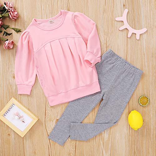 Image of CM C&M WODRO Toddler Girls Clothes Winter Warm Long Sleeve Tops+Long Pants Set