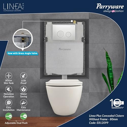 Image of Parryware Linea Plus Concealed Flush Tank Without Frame Without Flush Plate for Wall Hung Commodes | In-Wall Toilet Flush Tank for Modern Bathrooms| Durable & Space-Saving | E812099