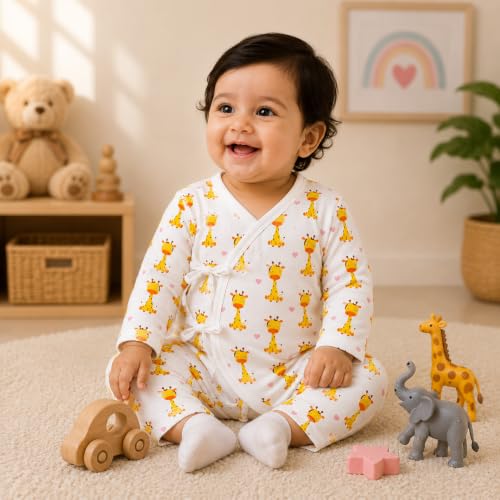 Image of The Mom Store Baby Romper Jabla Style Combo For Boys And Girls | Cotton | Soft Infant Bodysuit | Trendy Stylish Sleepwear For Newborn Baby | Printed | Unisex Comfortable Everyday Baby Wear