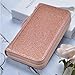 Easyoulife Credit Card Holder Wallet Womens Zipper Leather Case Purse RFID Blocking (Glitter Gold)