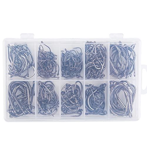 GudGmtoy Live Bait Circle Angelhaken, Größen 1/0-10/0#, 205 Stück, Edelstahl, großer riesiger Hai, extra starker… – Bild 8