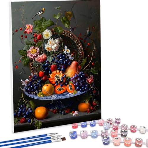 �������G �� �����L�b�g�ɂ��G�� �t���[�c Paint by Numbers DIY�y�C���g ��l�� ���S�� �q���p �ȒP�ɓh��� �A�N�������ʊG�̋� ��| ��� ��H�| �L�b�g 3�̃y�C���g�u���V��1�̃Z�b�g�̃A�N�����痿���g�p �z�[�� �I�t�B�X��