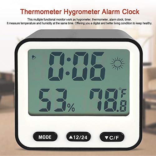 Reloj despertador digital y termómetro LCD ideal para el dormitorio 3