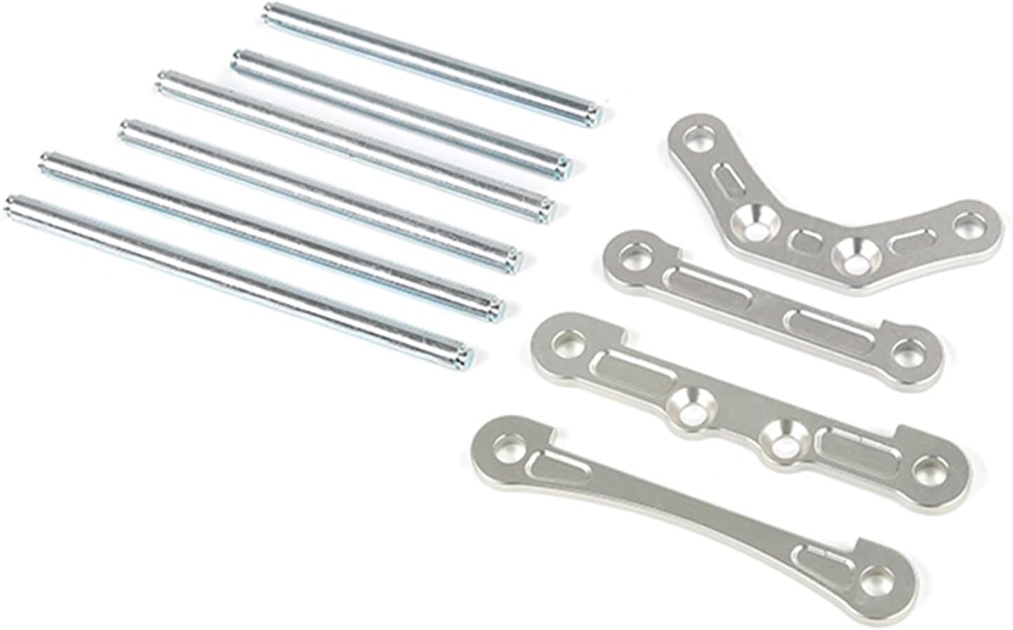 FLMLF Alloy CNC Front and Rear Brace and Hinge Pins Silver for 1/5 HPI Baja 5B Parts