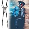 2 Stück Bolo Tie, Cowboy Kostüm, Weste und Hemd für Herren, Western Outfit, Leder Rodeo Anhänger für Damen und Herren #4