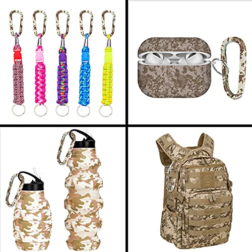 Image of CampTek Carabiner Caribeaner Clip,3 inch Large Aluminum D Ring Shape Carabeaner with Keyring Keychain Hook
