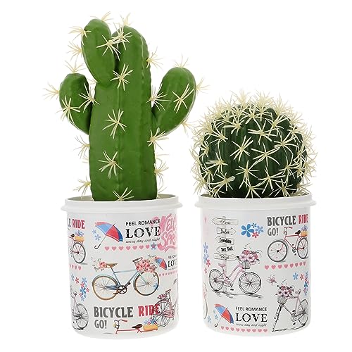 Luxshiny 2Piezas Decoración de Escritorio Cactus Imitado Planta Artificial para Hogar y Oficina para Micro Paisajismo y Ambientación Decorativa