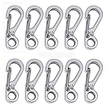 10PCS Mini SF Paracord Keychain Carabiner Clip,EDC Clasps Gear for Umbrella Rope Parachute Cord Outdoor Tactical Survival Backpack Camping (Silver)