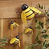 Decorative Metal Bumble Bee Garden Accents Lawn Ornaments Set of 4