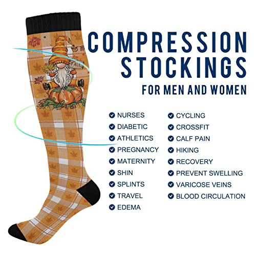 Image of Wusikd Heartbeat Symbol Compression Socks for Women and Men Circulation Black Long Socks for Athletic Running 1