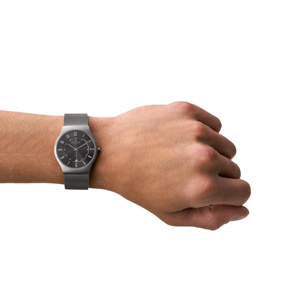 Skagen Sundby Titanium Watch for Men, Quartz Three Hand Movement with Stainless Steel or Leather Strap