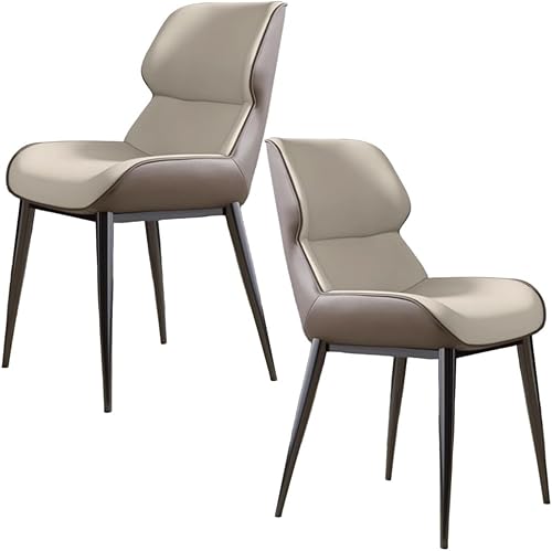 Miniatura 19 de YVYKFZD Juego de sillas de comedor, sillas de cocina de piel sintética, silla de comedor sin brazos con patas de metal y respaldo curvo, silla
