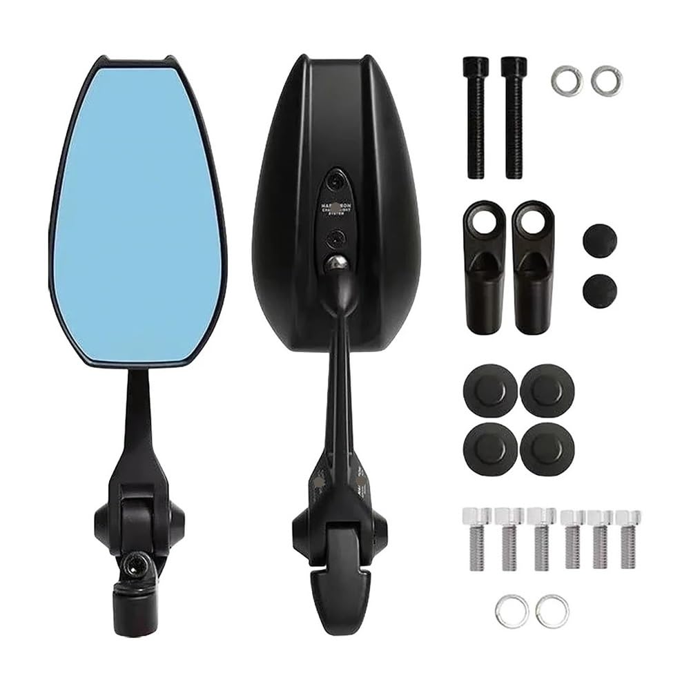 2 Espejos Retrovisores Para Motocicleta, Con Lentes Blancas Y Azules, Antideslumbrantes, Para Manillar De Scooter, Bicicleta Y Motocicleta Retrovisor moto