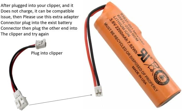 Image showing the optional adapter connector for the replacement battery.