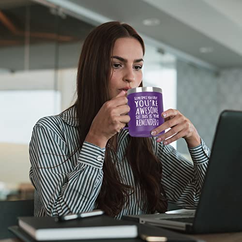 Cpskup Thank You Gifts For Women, You Forget You’re Awesome Stainless Steel Insulated Coffee Mug With Handle, Inspirational Gifts Appreciation Gifts For Women Coworkers Friends Sister Teacher, Purple #TOP7