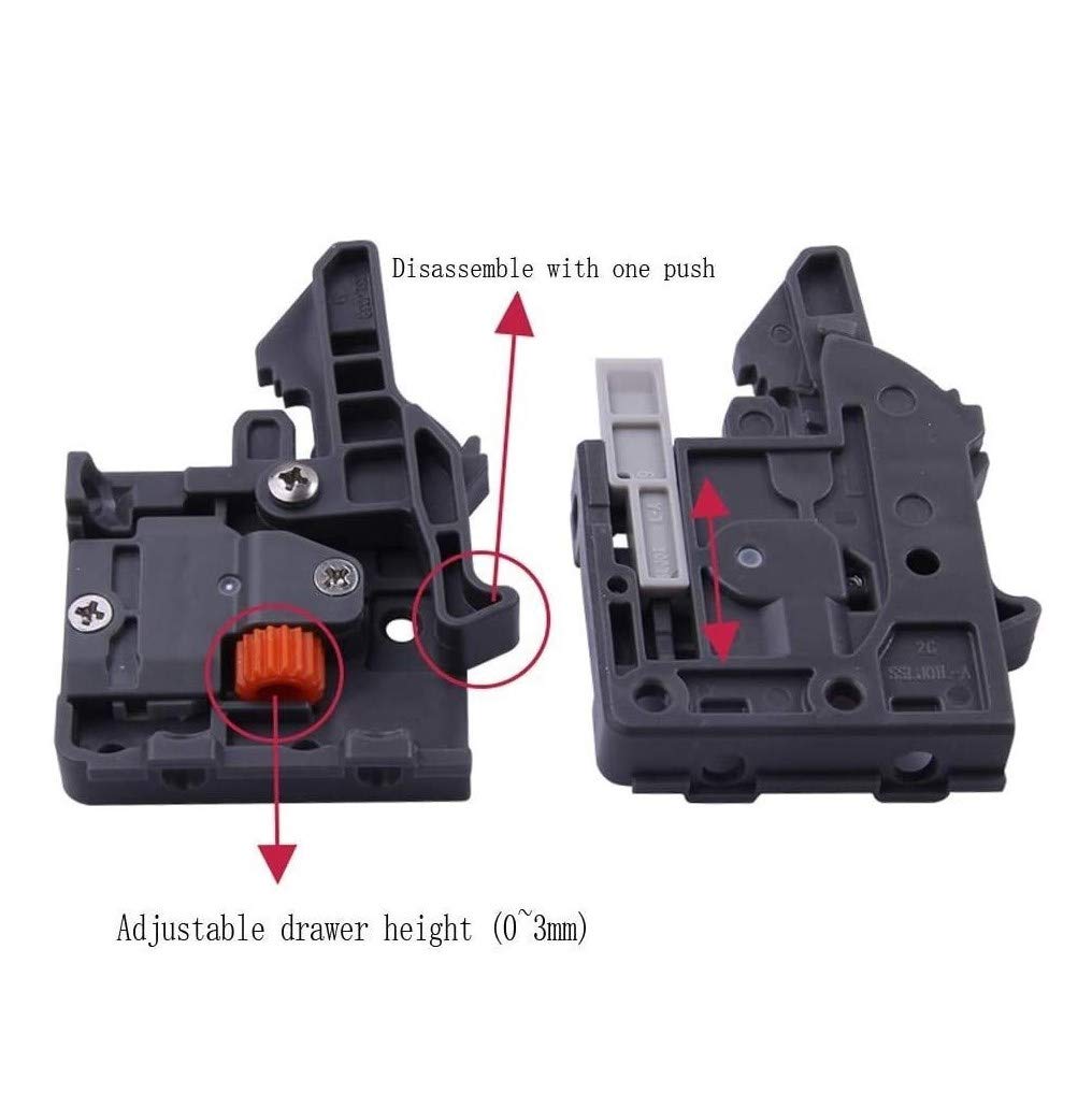 Guide di Scorrimento Guide di Scorrimento Guide per cassetti, Guide per cassetti nascoste e Ammortizzate, Guide Inferiori, Materiale in Acciaio Laminato a Freddo, Guida a Tre sezioni, scorri