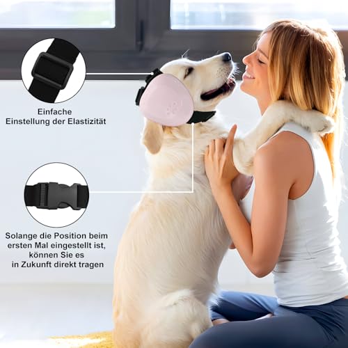 BERGWERK Hunde Ohrschützer für Gehörschutz, 29dB NRR Hundeohrschützer für Lärmschutz Noise Cancelling Kopfhörer (Hellrosa-S)