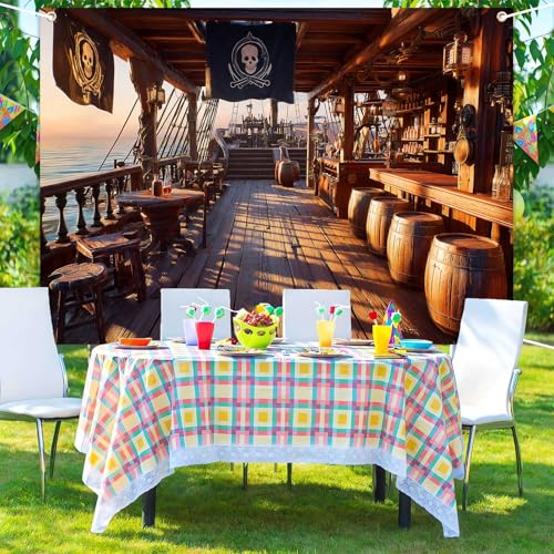 Backdrop barco pirata vintage 10x7ft para fotografía miniatura 5