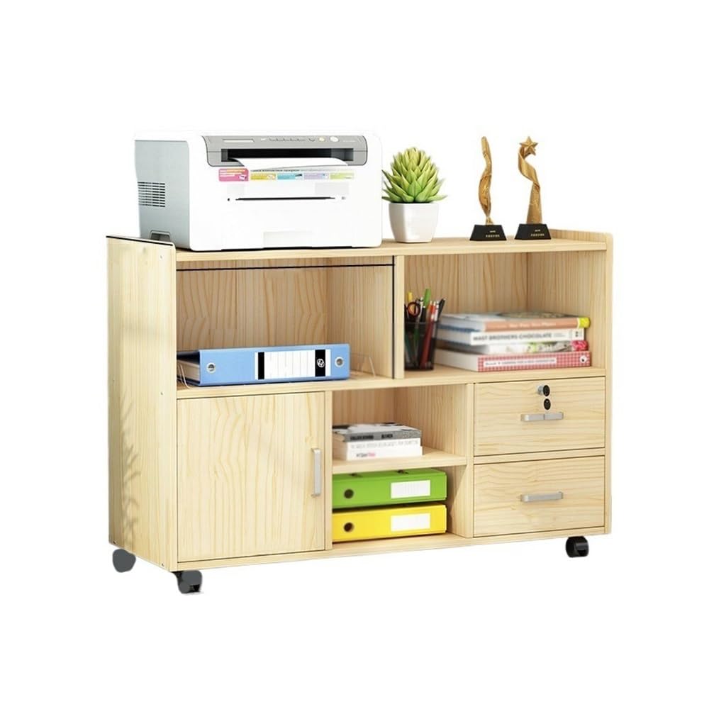 Aioneer Natural File Cabinet Floor Cabinet File Cabinet Mobile Data Cabinet Desk Sideboard Sideboard Printer Placement Cabinet Drawer Storage Cabinet Filing Cabinet