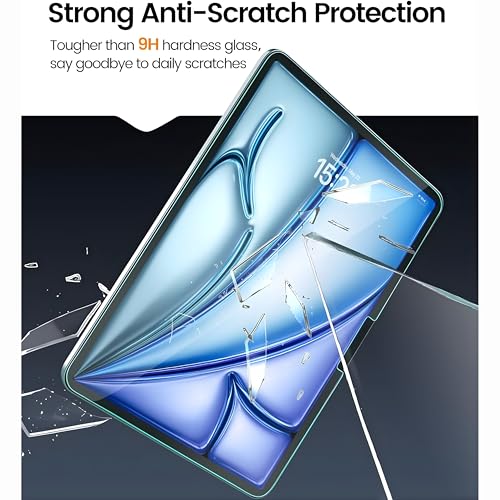 Image of OHAYO 9H Military Strength Car Display Screen Protector for iPad Air 11 Inch M3 / M2 (2024) - Ultra Hard Scratch Resistant Film, HD Clear, Bubble-Free, Not Tempered Glass, Tough Protective Layer for Car Screens