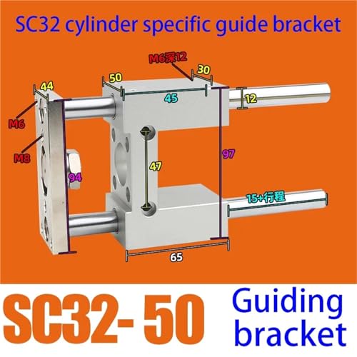 Tige de guidage avec support fixe SC32 pour vérin de pression pneumatique
