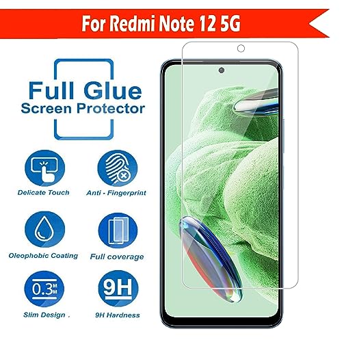 Image of Tempered Glass Screen Protector Compatible for Redmi Note 12 5G with Full Screen Coverage; Except Edges and Easy Installation Kit(Transparent), Pack of 1