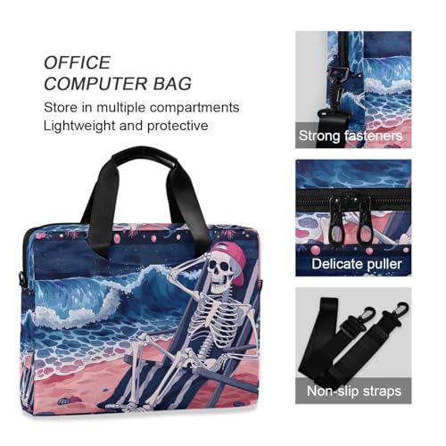 Maletín con estampado esqueleto para laptops 13-16 pulg miniatura 6