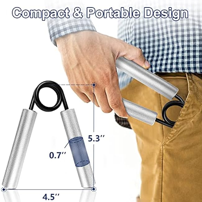 FLYFE Grip Strength Trainer, Hand Grip Strengthener, Forearm Strengthening Devices Metal Hand Exercisers Non-Slip Wrist Workout Trainer for Men Women Training Recovery, 1/4/6 Pack, 50LB-350LB