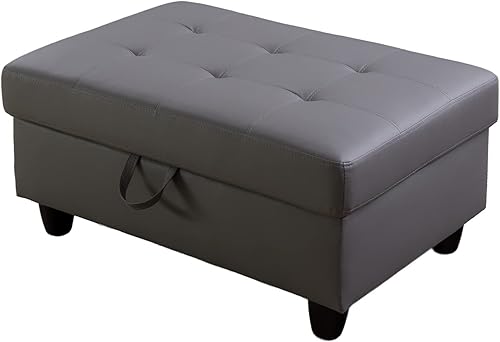 Miniatura 5 de A Ainehome Otomana, moderna otomana de microfibra para sala de estar, apartamento y espacio pequeño (tamaño 37 x 24.5 x 16.5 pulgadas de alto,