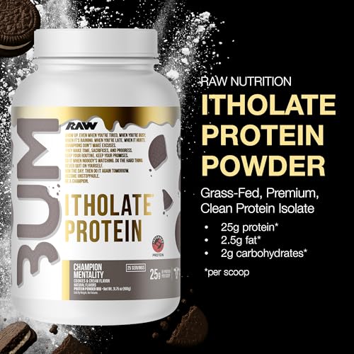 Image of RAW Whey Isolate Protein Powder, Cookies & Cream (CBUM Itholate Protein) - Sports Nutrition Powder for Muscle Growth & Recovery - Low-Fat, Low Carb- 25 Servings