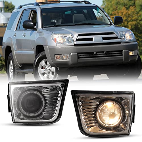 CPW OEM Fog Lights Assembly Fit For 2003 2004 2005 Toyota 4Runner, 1 Pair Driver & Passenger Driving Fog Lamps Replacement (Black Housing Clear Lens)