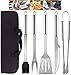 WELLXUNK® Attrezzi Barbecue, Professional BBQ Set di Strumenti, Set di Utensili per Barbecue in Acciaio Inossidabile con Sacchetti di Stoffa Oxford, per Barbecue per Campeggio All'aperto