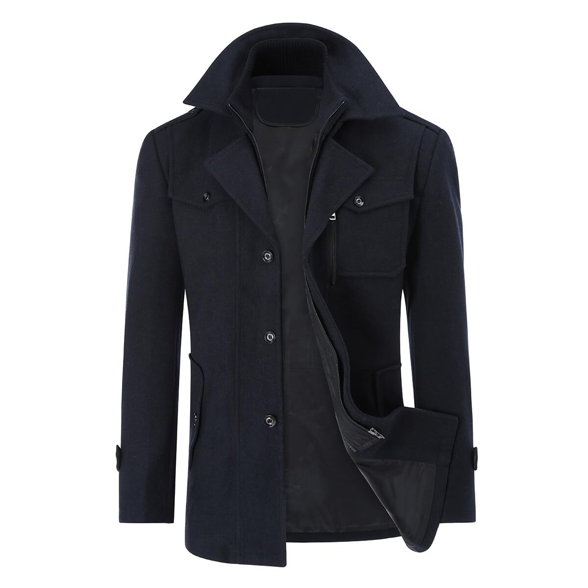 YOUTHUP Cappotti per Uomo Giacche di Lana Elegante Trincea Cappotto Invernale Regular Fit